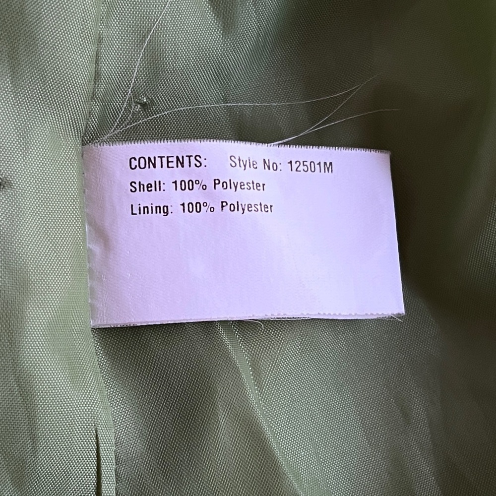 Vintage Gallery Spring Women's Classic Grandma Green Trench Coat Size L - Picture 7 of 8